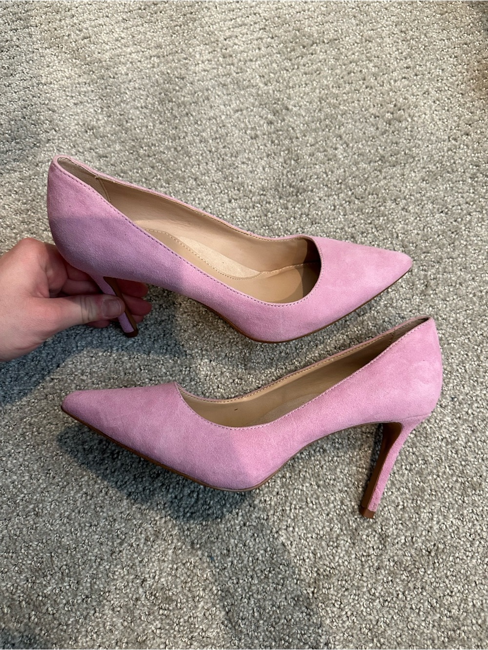 Banana Republic Pink Pointed-Toe Suede Pumps